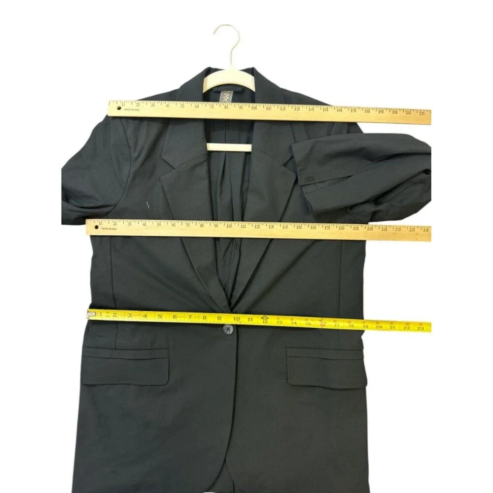 Rhone Commuter Boyfriend Blazer Women's Sz S One Button Jacket Black Career